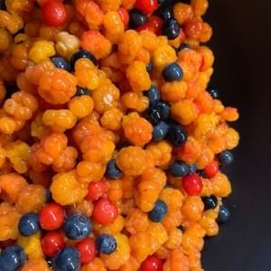 Cloud berries and a few huckleberries