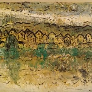 Houses by the River at Dusk (Formerly hanging in the Presidential Suite in the JW Marriott.) 