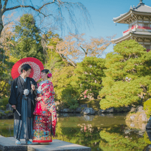 輪王寺にてウェディングロケーションフォト撮影