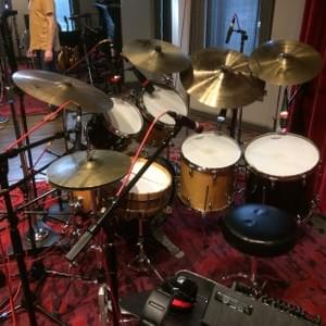 My favorite setup with my 1920's single tension Leedy snare.