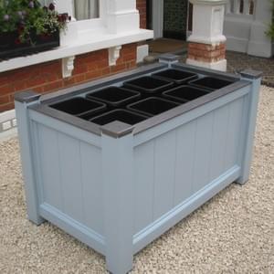 Capped leg bespoke No.8 planting trough, vertical planking