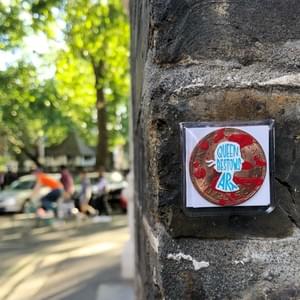 #pennydrops. Hand-painted pre-decimal pennies bearing a fake expansion of the QbA acronym.