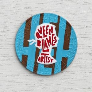 #pennydrops. Hand-painted pre-decimal pennies bearing a fake expansion of the QbA acronym.