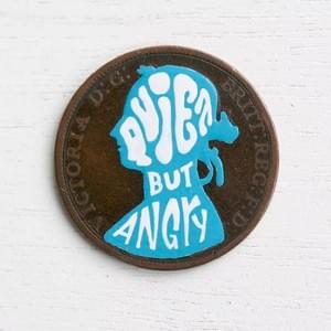 #pennydrops. Hand-painted pre-decimal pennies bearing a fake expansion of the QbA acronym.