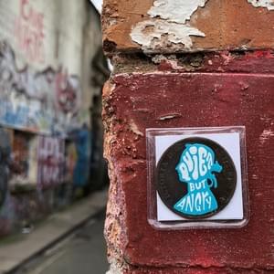 #pennydrops. Hand-painted pre-decimal pennies bearing a fake expansion of the QbA acronym.