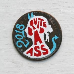 #pennydrops. Hand-painted pre-decimal pennies bearing a fake expansion of the QbA acronym.