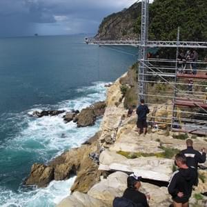 On set setting up for the dive