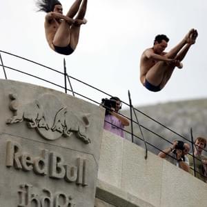 Synchronised dive Orlando Duque and Joey Zuber