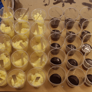 Product, we used a lot! This paste creates a hard outer jacket which keeps the silicone in the correct form whilst also allowing the mold halves to be joined together. 