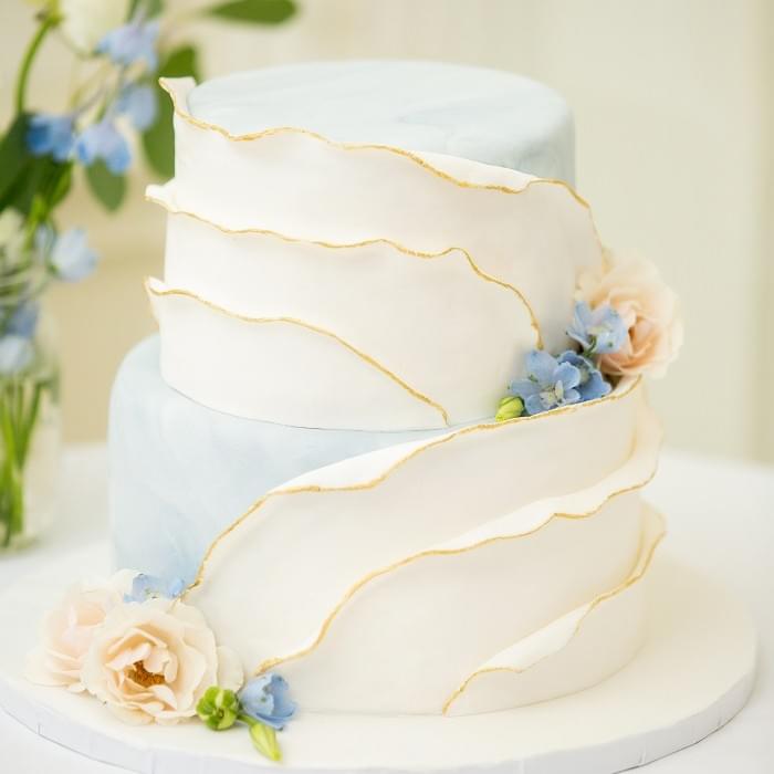 Marble and gold edged ruffles cake Pearly Kate Photography