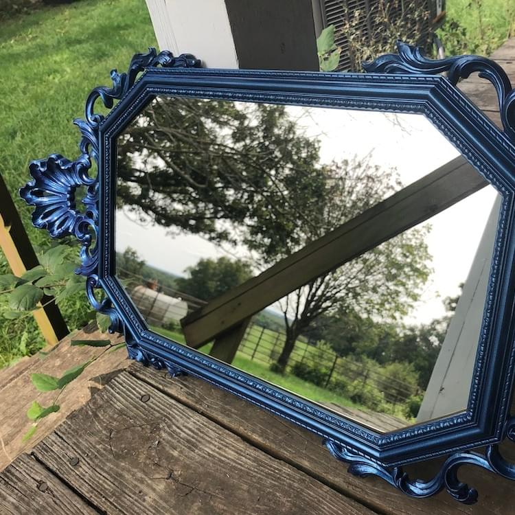 blue ornate mirror