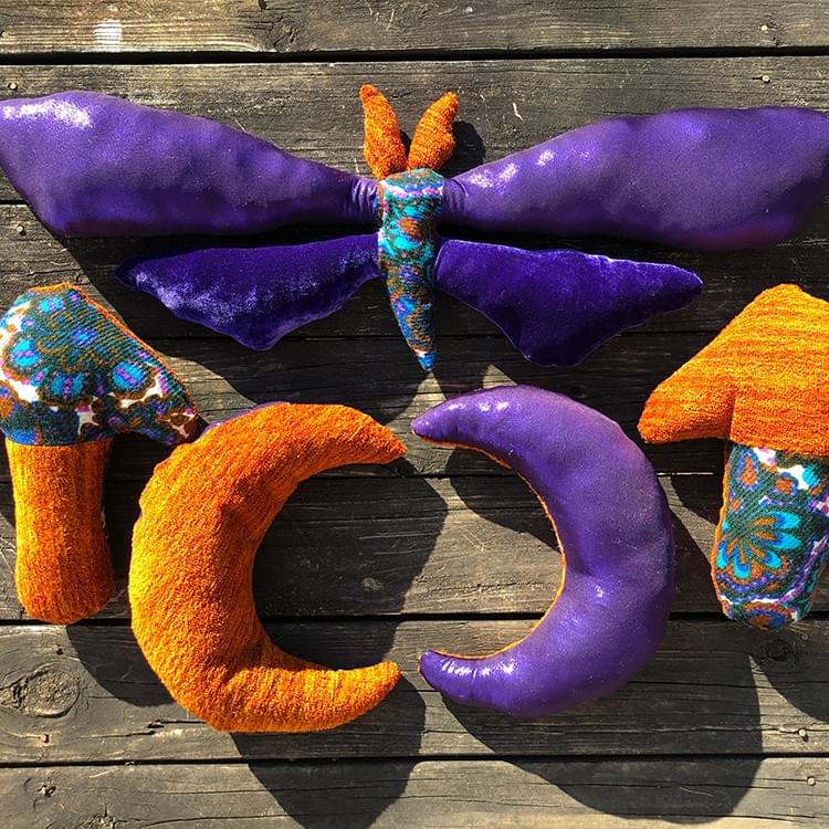 custom moon moth mushroom pillow