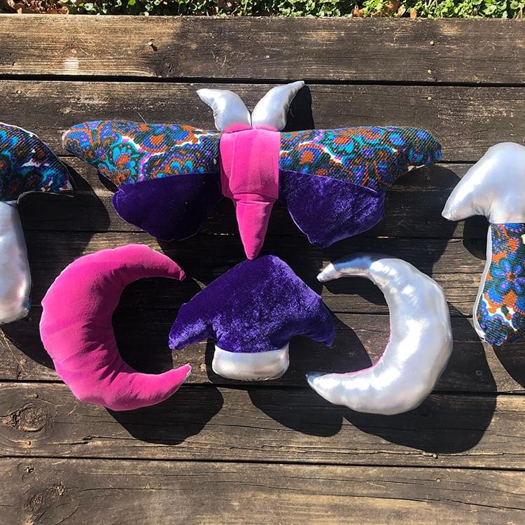 custom moon moth mushroom pillow