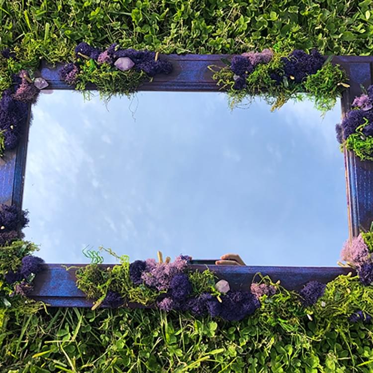 Purple Mossy Iridescent Mirror 