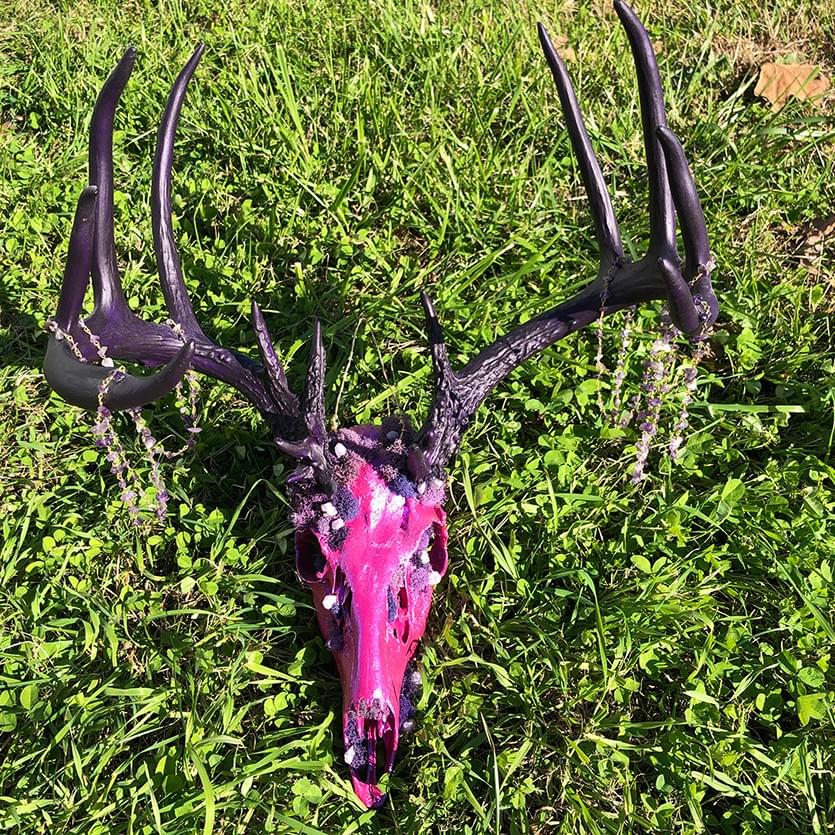 painted deer skull
