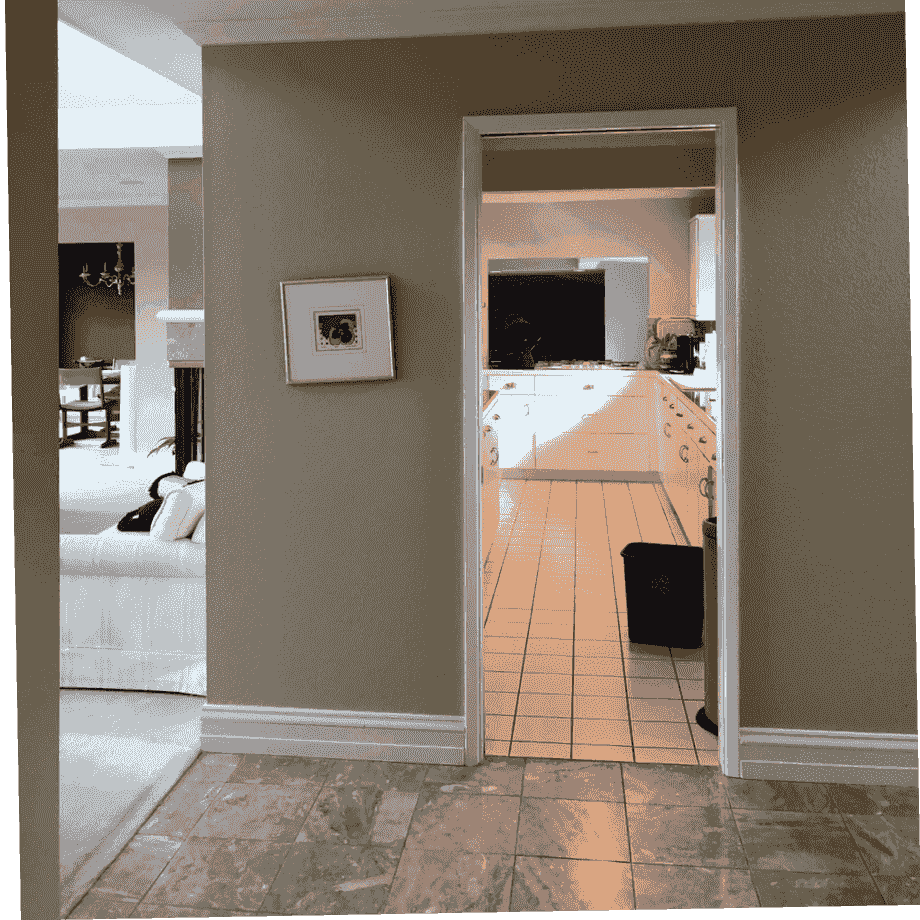 Entering kitchen before