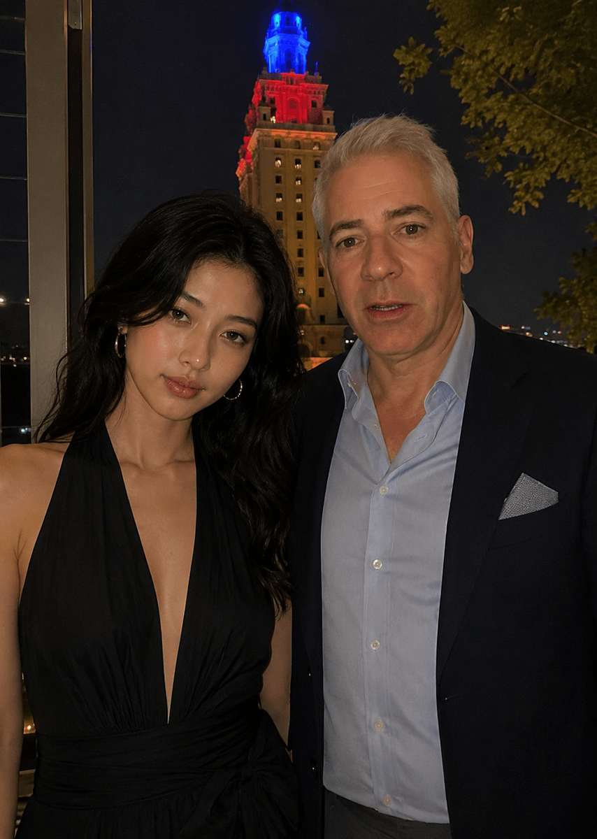 Huana Lee with Bill Ackman at an event