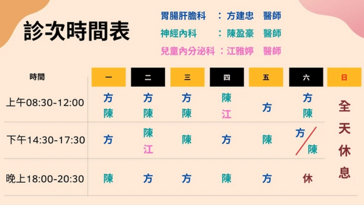 德方平安診所門診時間表