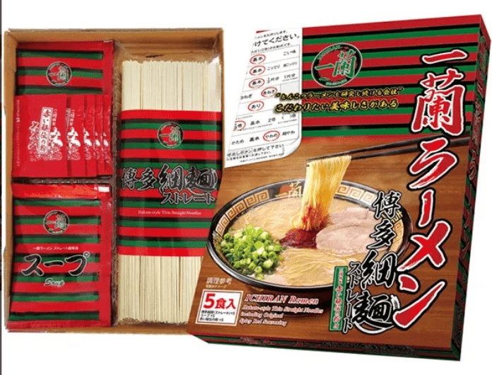 【日本直送】日本境內版 一蘭拉麵 豚骨博多細麵直條麵條 湯麵 附特製紅色秘傳粉包 5份裝 大阪實體藥妝店直送