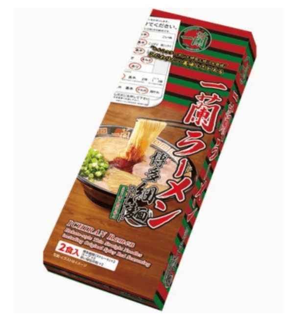 【日本直送】日本境內版 一蘭 拉麵 豚骨拉麵 博多細麵 直條麵條 附特製紅色秘傳粉包 2份裝 大阪實體藥妝店直送