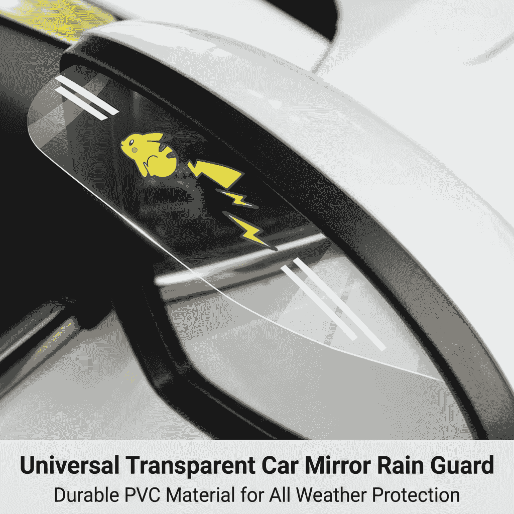 Universal Transparent Car Mirror Rain Guard — Flexible PVC & Multi-Logo Options