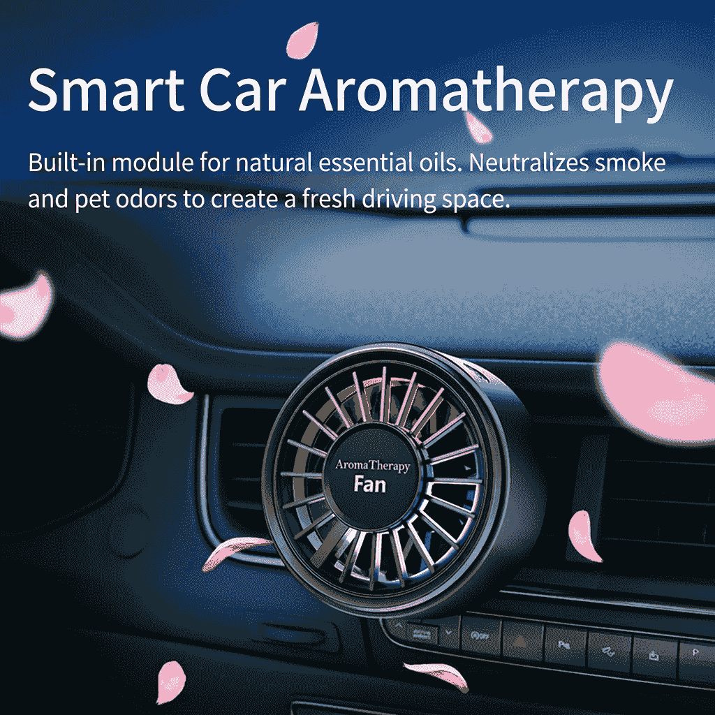 Universal Car Wheel Air Freshener Fan — RGB Lighting & Carbon Fiber Texture