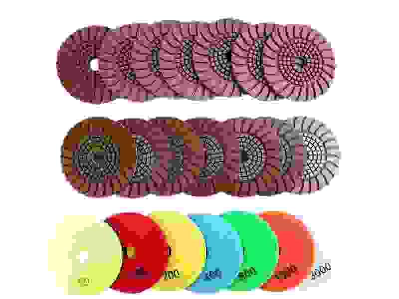 Sunburst Copper-Resin Hybrid Polishing Pad for Concrete & Granite (4”/5”)
