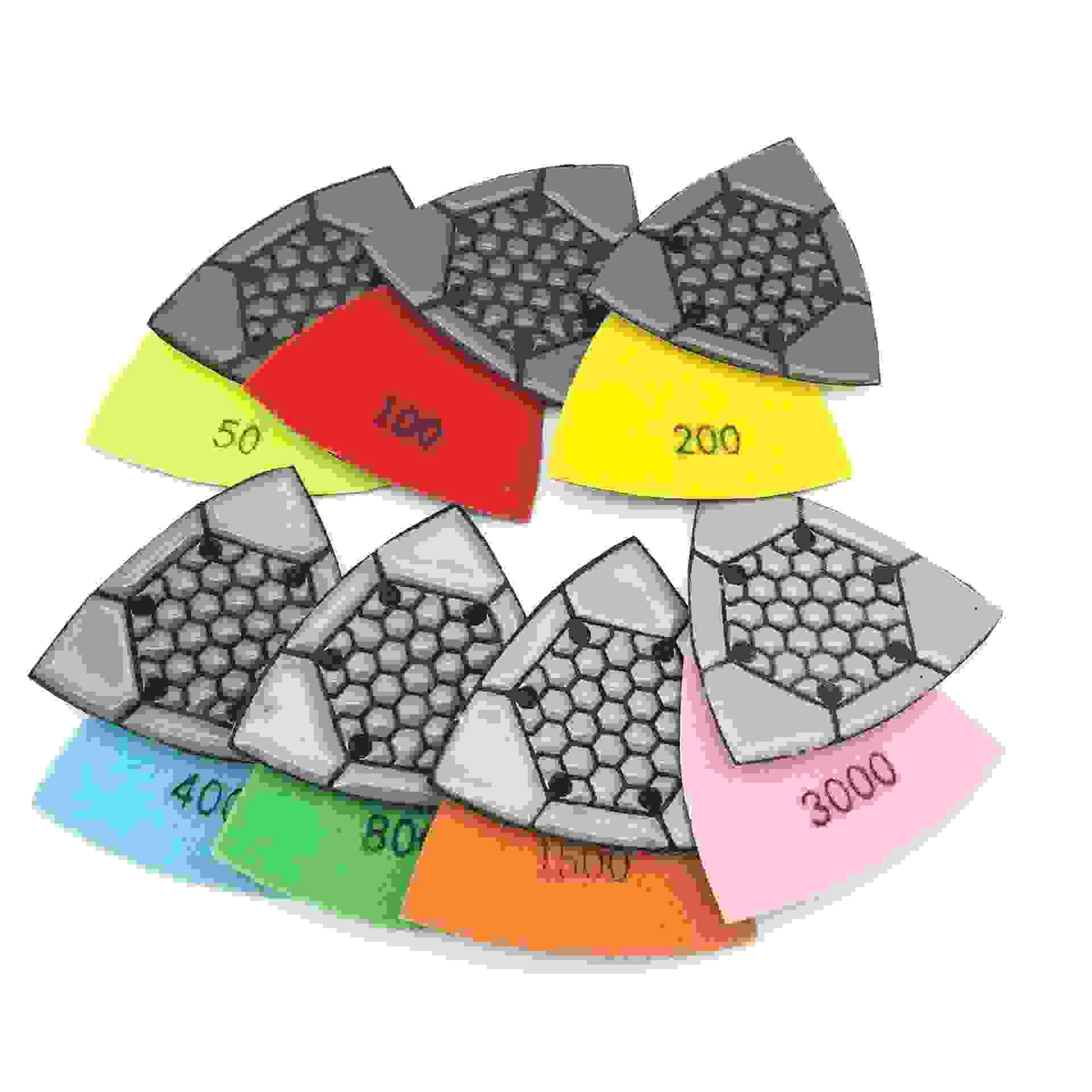 Triangle Dry Polishing Pads (Delta Shape) for Concrete & Terrazzo