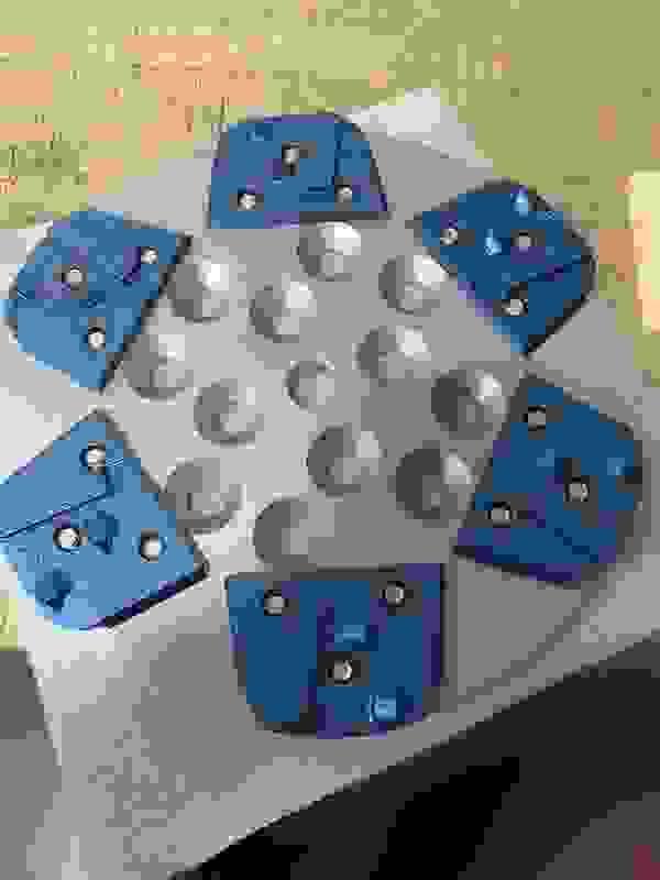 250mm Edge Grinder Magnetic Tool Plate — Takes Lavina-Style PCD & Metal Tools