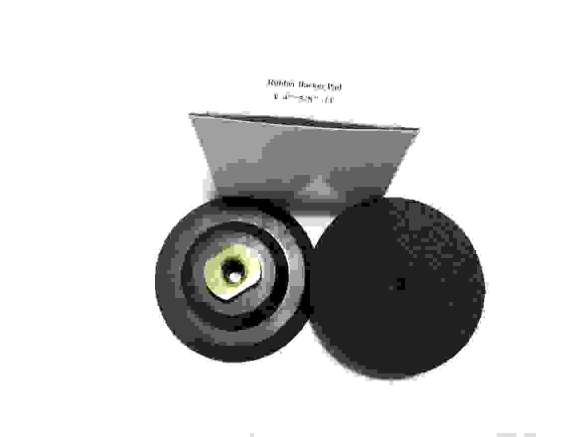 4” Rigid Rubber Backer Pad (Hook & Loop) for Diamond Polishing Pads — M14 / 5/8-11 Thread