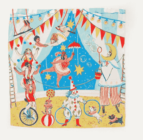 《限量聯名款》  CIRCUS 幻彩馬戲團絲巾(中尺寸) Circus playsilk 