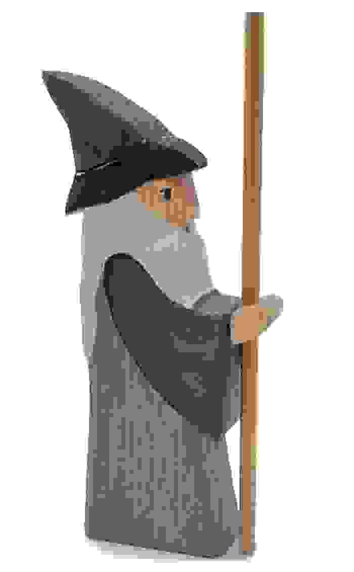 木製巫師與魔法杖 Wooden Wizard Figure with Staff