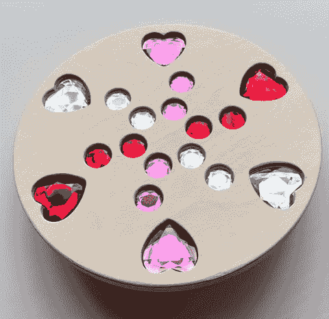 愛心情人節顏色限定中尺寸 Heart Gem Spinners