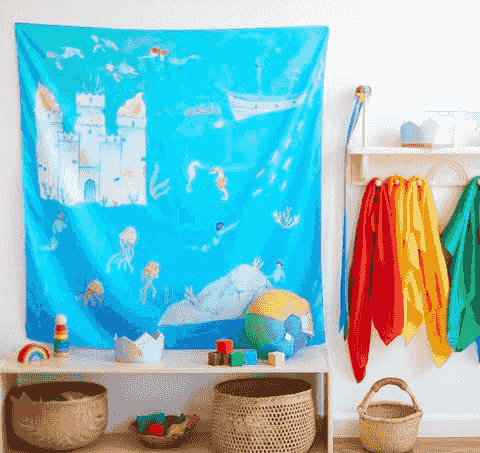 海底世界絲巾地圖（大尺寸） Large Under the Sea Playmap