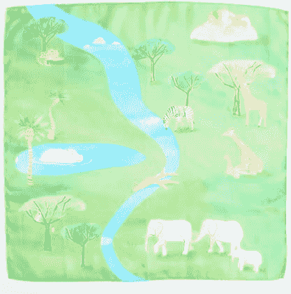 叢林探險遊戲絲巾(小) Safari Playmap