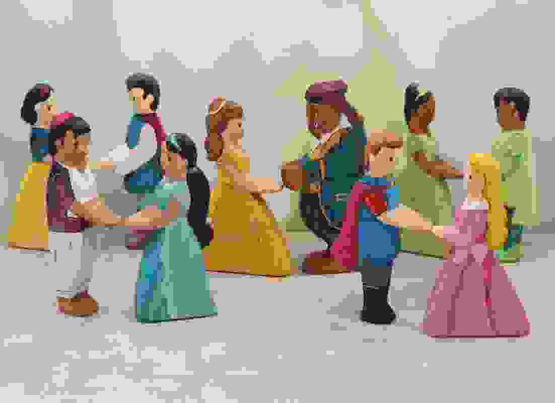 《限量版人偶》童話王子與公主木製人偶 10 件組 Fairytale Princes and Princesses Set / 10 Figures / Limited Edition
