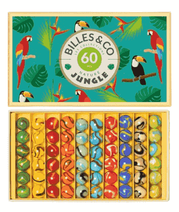熱帶叢林探險｜玻璃彈珠珍藏組（60顆）JUNGLE 1 BOX- 60 Pack  
