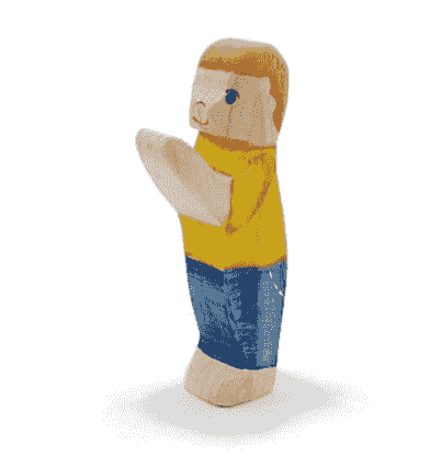 木製小男孩人偶（淺膚色） Little Boy Wooden Figure / Light Skin