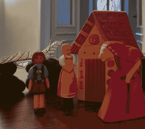 糖果屋 四件組｜木製童話人偶組 hansel and gretel set with house and witch