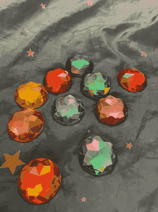 直徑3公分，彩虹經典星型切割寶石（40件組) Color rainbow (AB) gem.