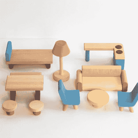 木製娃娃屋家具組 11件組｜打造屬於自己的溫暖小屋 Dollhouse wooden furniture set