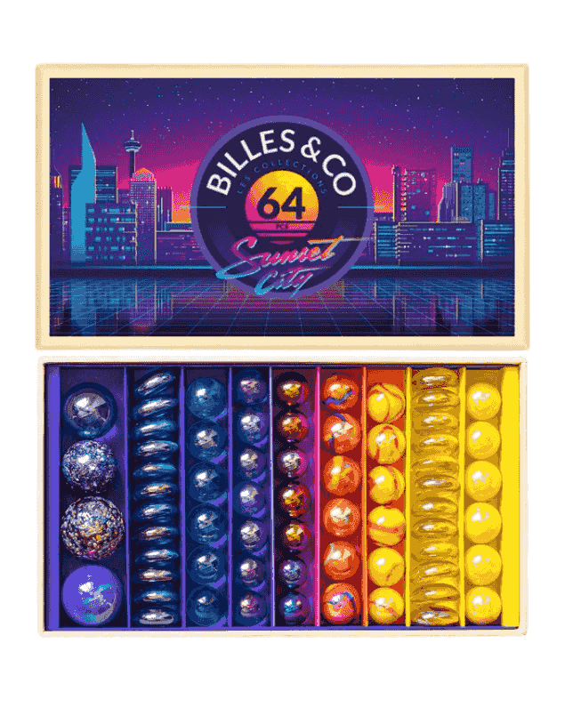 Sunset City Marbles Box - 64 Pack 