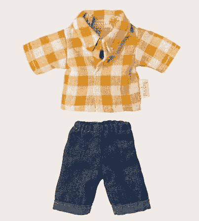 Yellow checked shirt and pants, Dad mouse