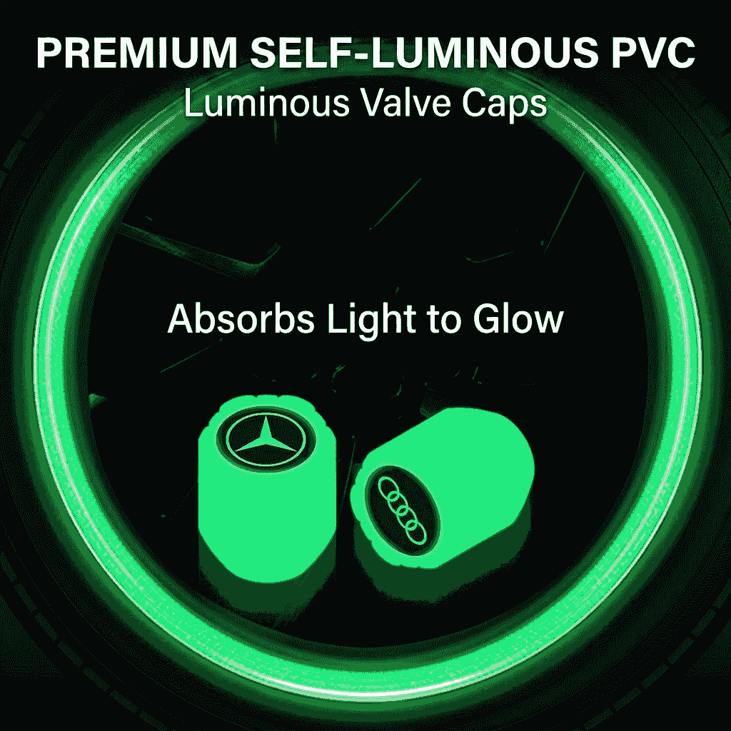 Universal Luminous Tire Valve Caps — Glow in the Dark