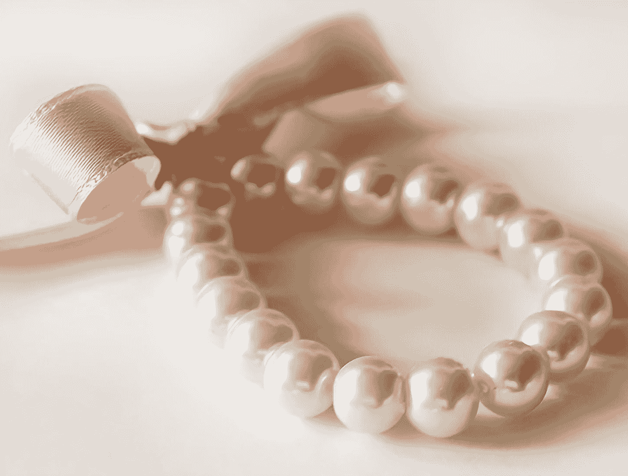 pulsera perlas + moño 