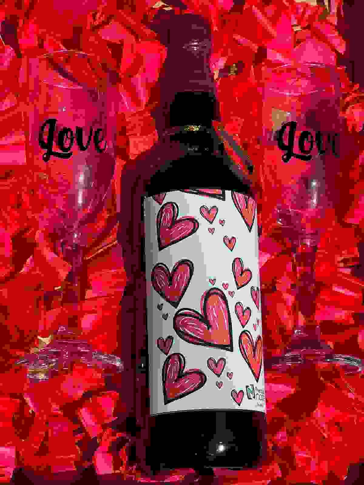 Vino y copas personalizadas 