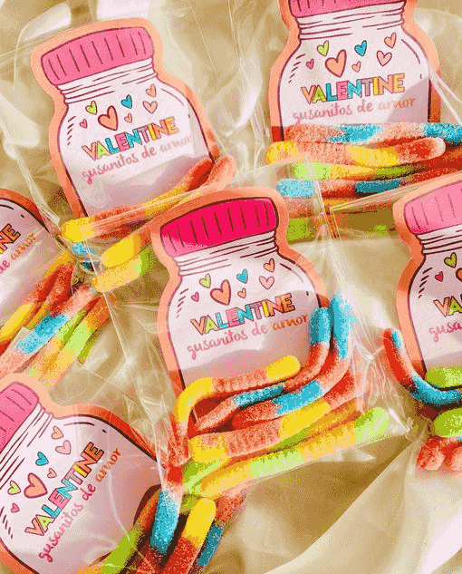 Gusanitos con tarjeta personalizada 