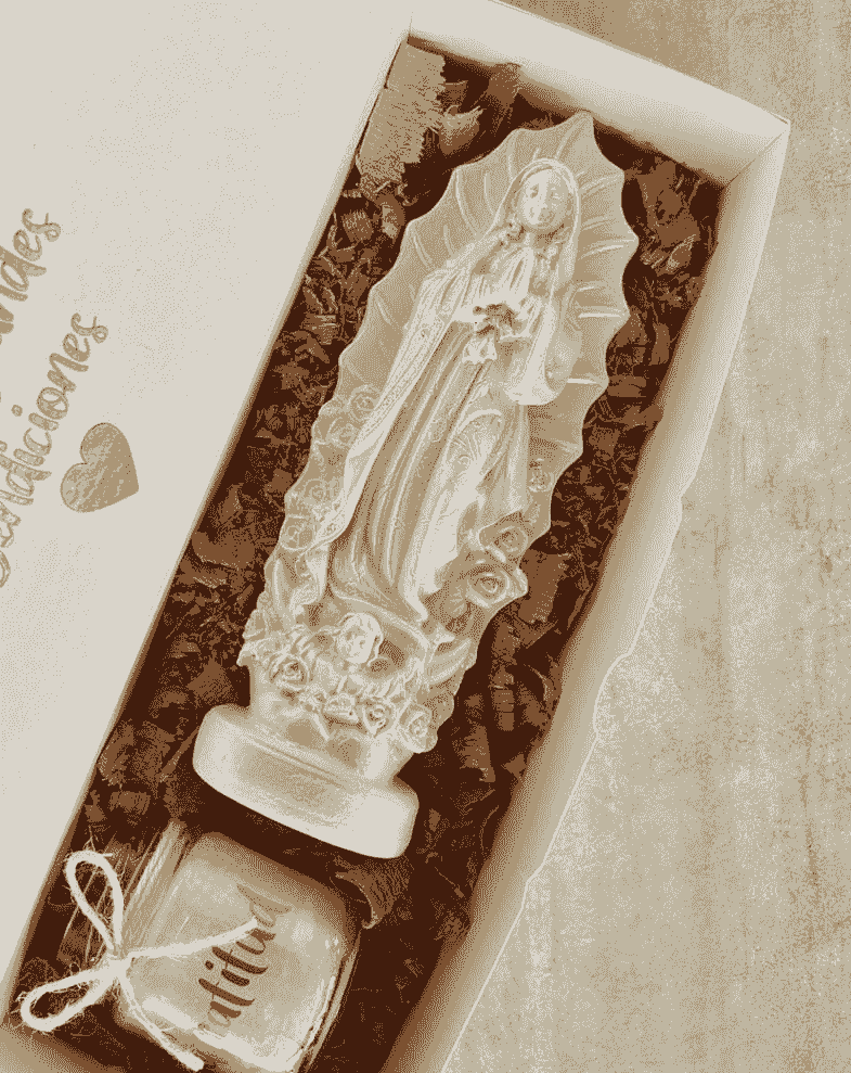virgen + vela personalizada 