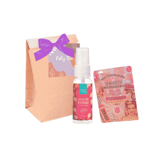 tonico de rosas 120 ml  + mascarilla incluye empaque personalizado y tarjeta 
