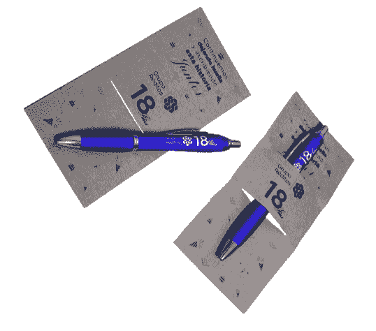 tarjeta + lapicero personalizado 